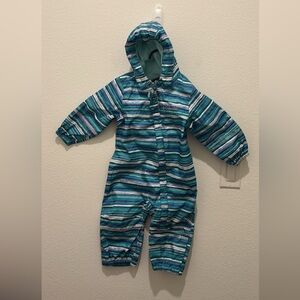 Columbia Blue, Green, Purple Girls Striped Rain Suit Size 12-18 Months